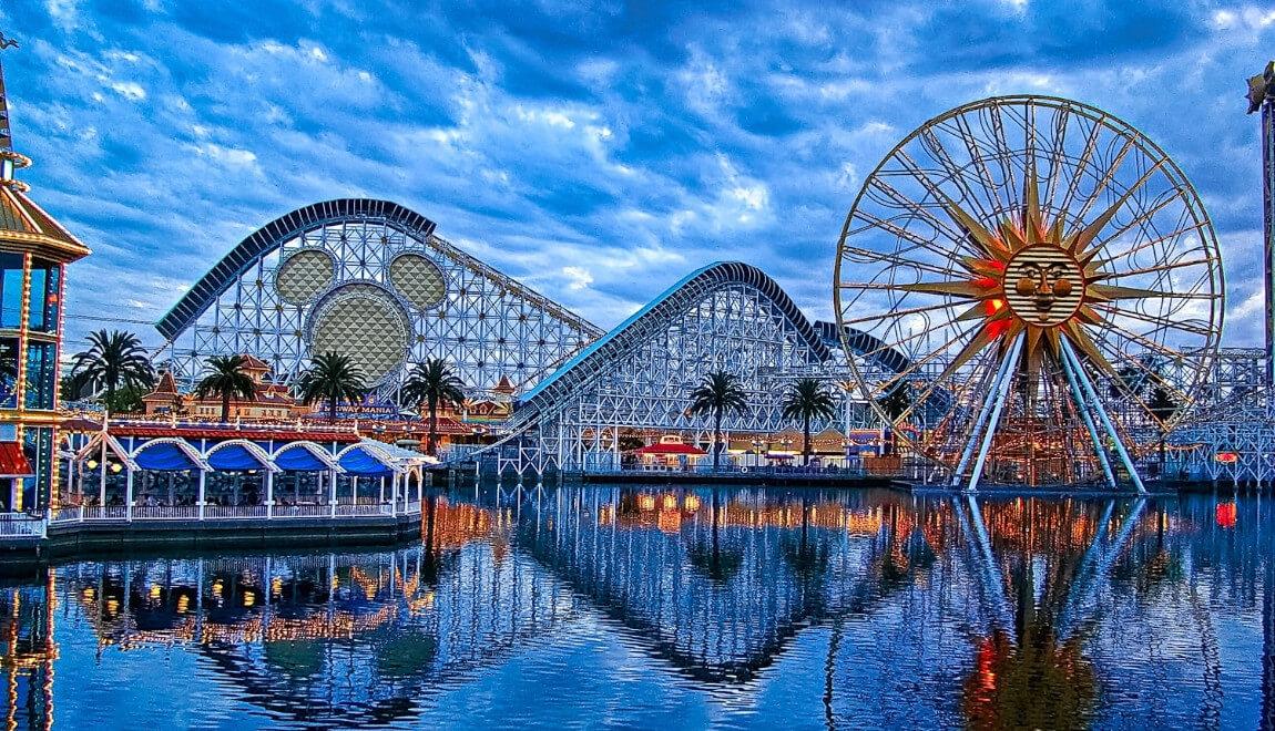 Disneyland roller coaster in Los Angeles, CA