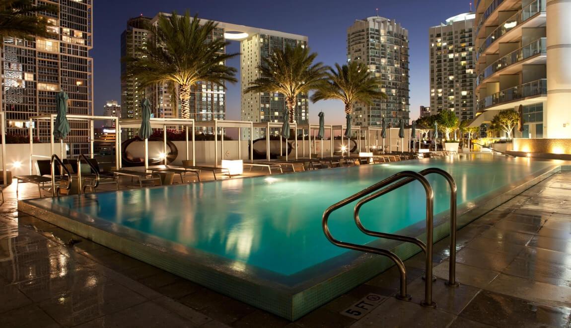 Swimming pool at a Miami apartment community.