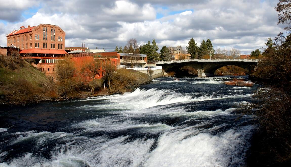 Spokane WA on a cloudy day.