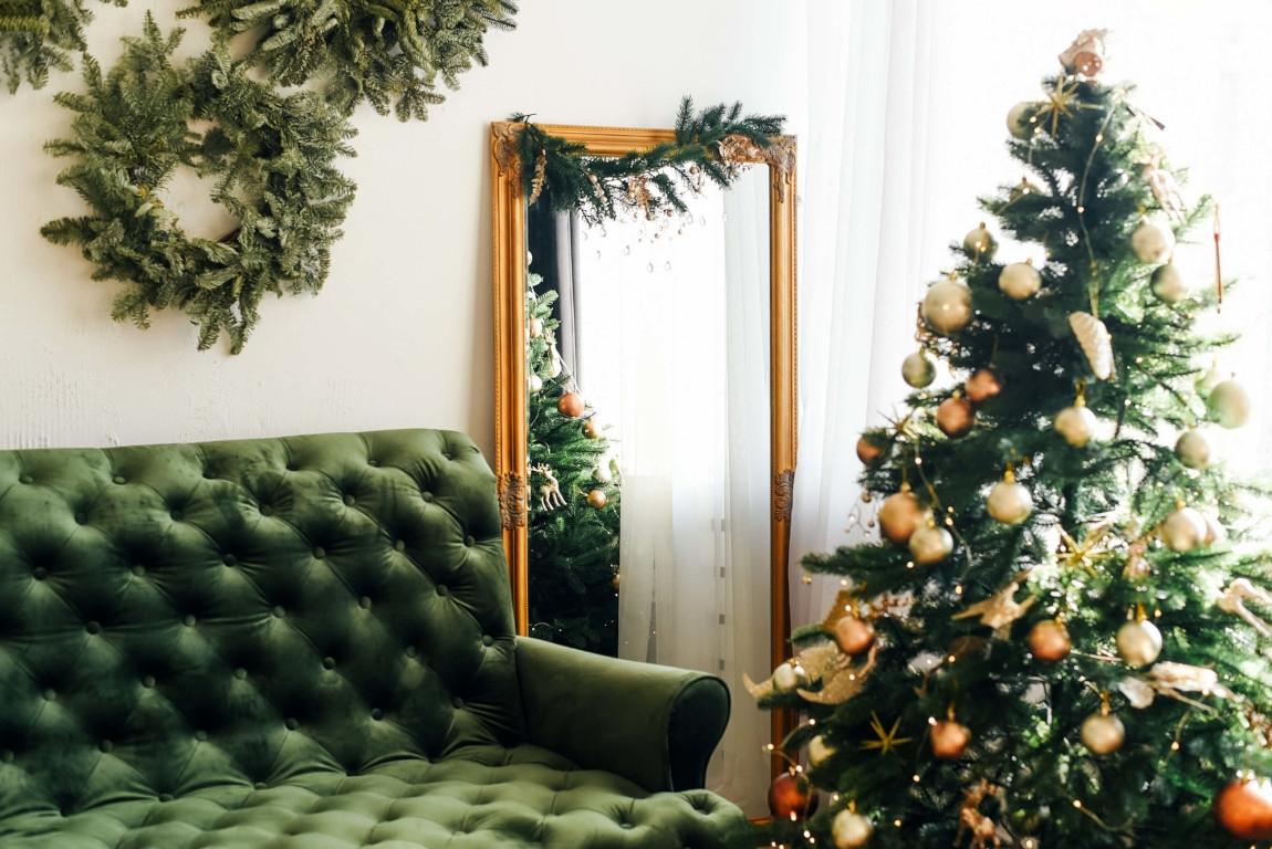 Christmas Tree in front of mirror