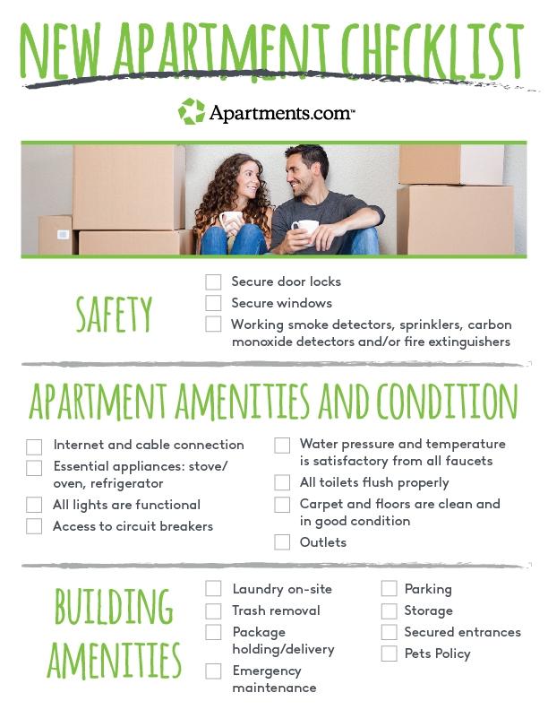 A visual checklist of what to look for during an apartment tour