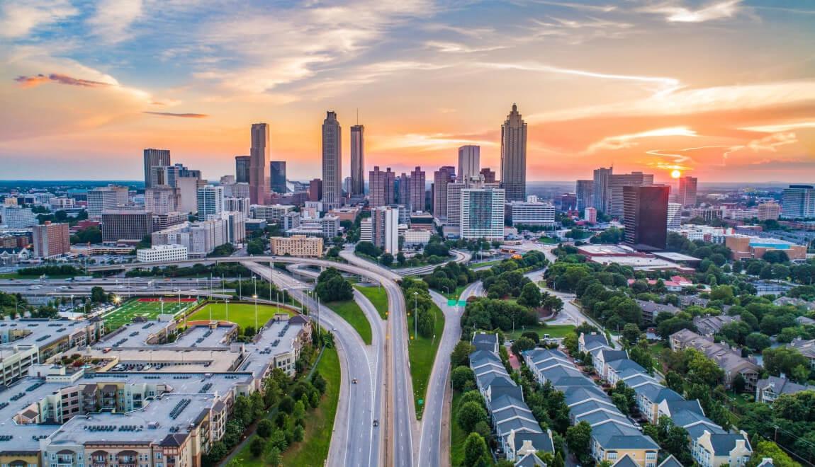Evening view of downtown Atlanta, Georgia. 