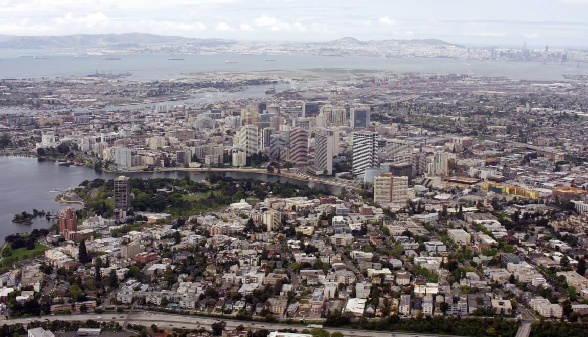 Aerial view of Oakland, California. 