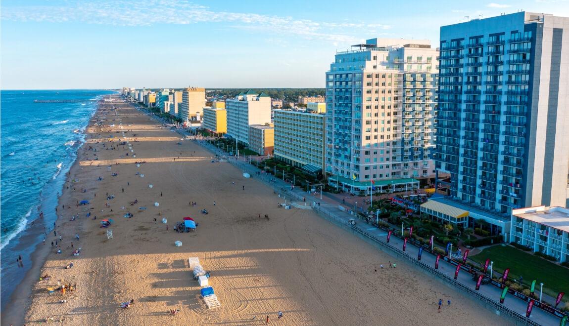 Aerial view of Virginia Beach.