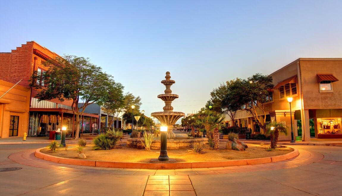 Fountain in downtown Yuma, Arizona.
