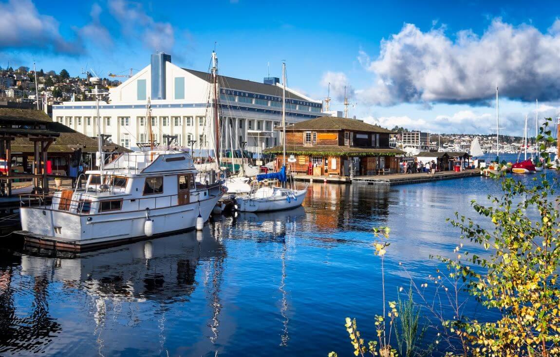 Lake Union's glistening waters