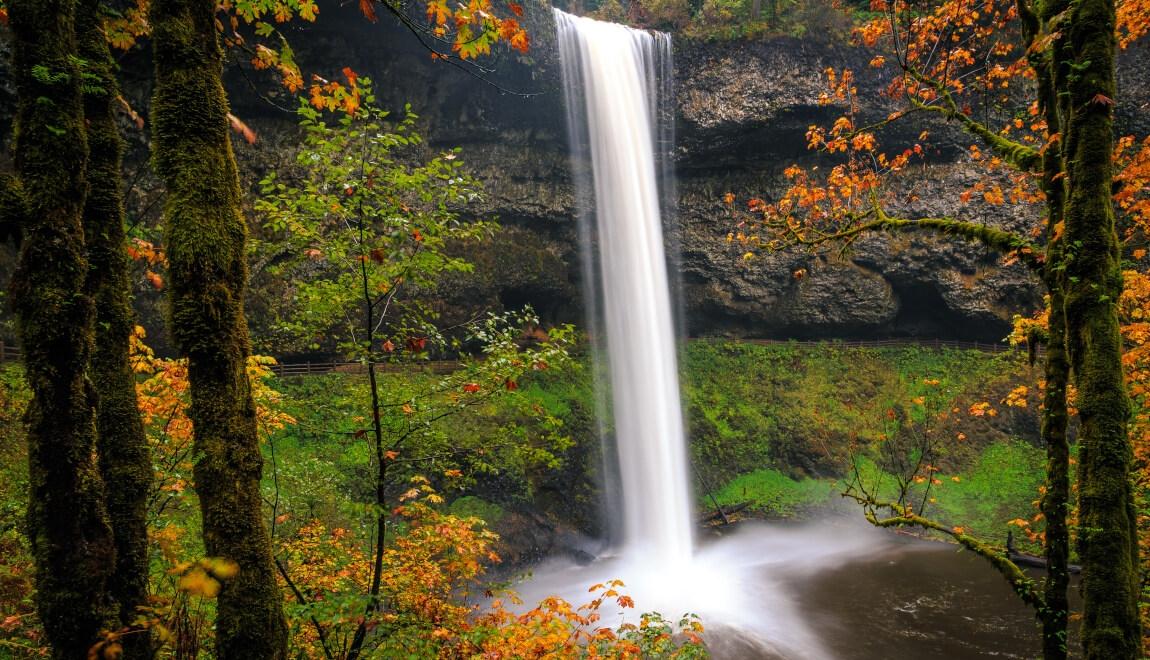 Waterfall at Silver Falls State Park near Bend, Oregon.