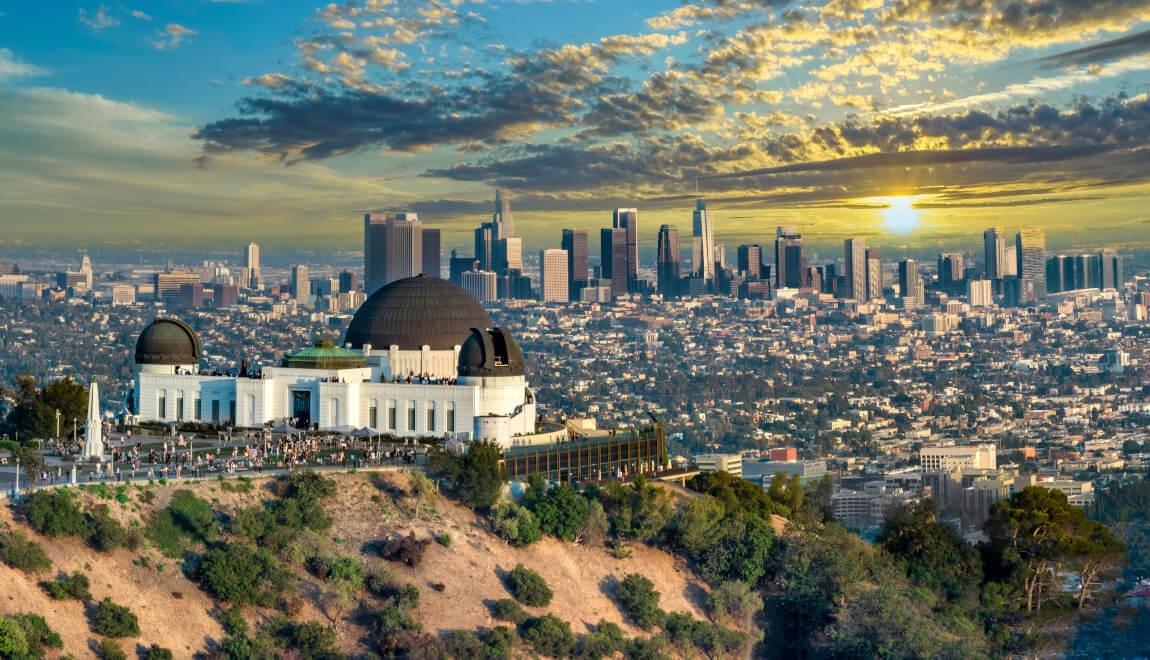 The Griffith Observatory overlooking Los Angeles, CA.