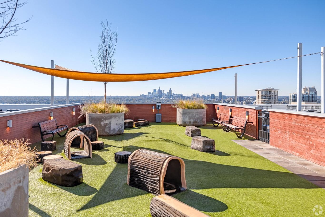 Rooftop dog park at 3005 Buckhead in Atlanta.