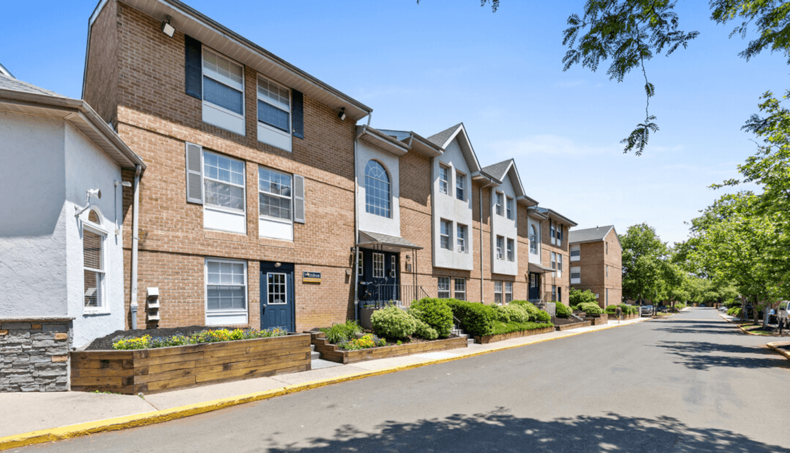 Trees line the streets along Northbrook Apartments in Northeast Philadelphia.