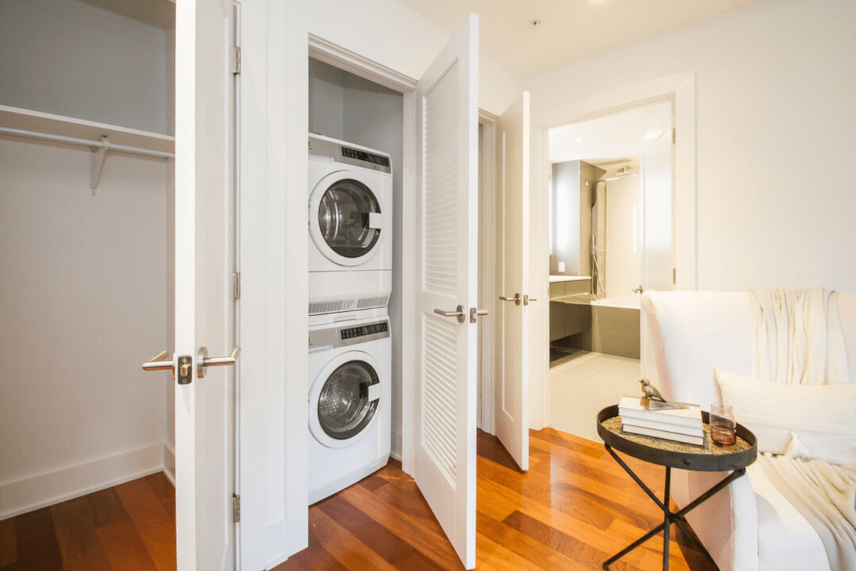 Apartments at the Presidential City complex have in unit washers and dryers.