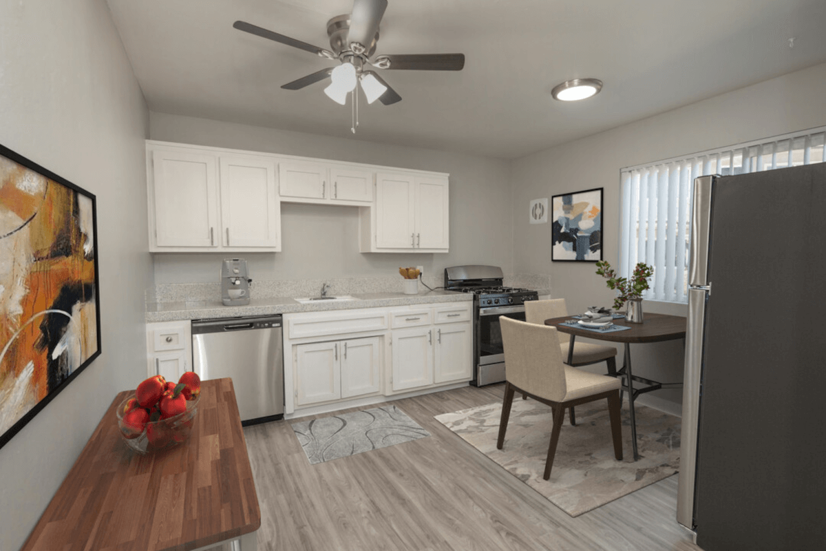 Park Place at Land Park in South Sacramento has a dining area next to a window.