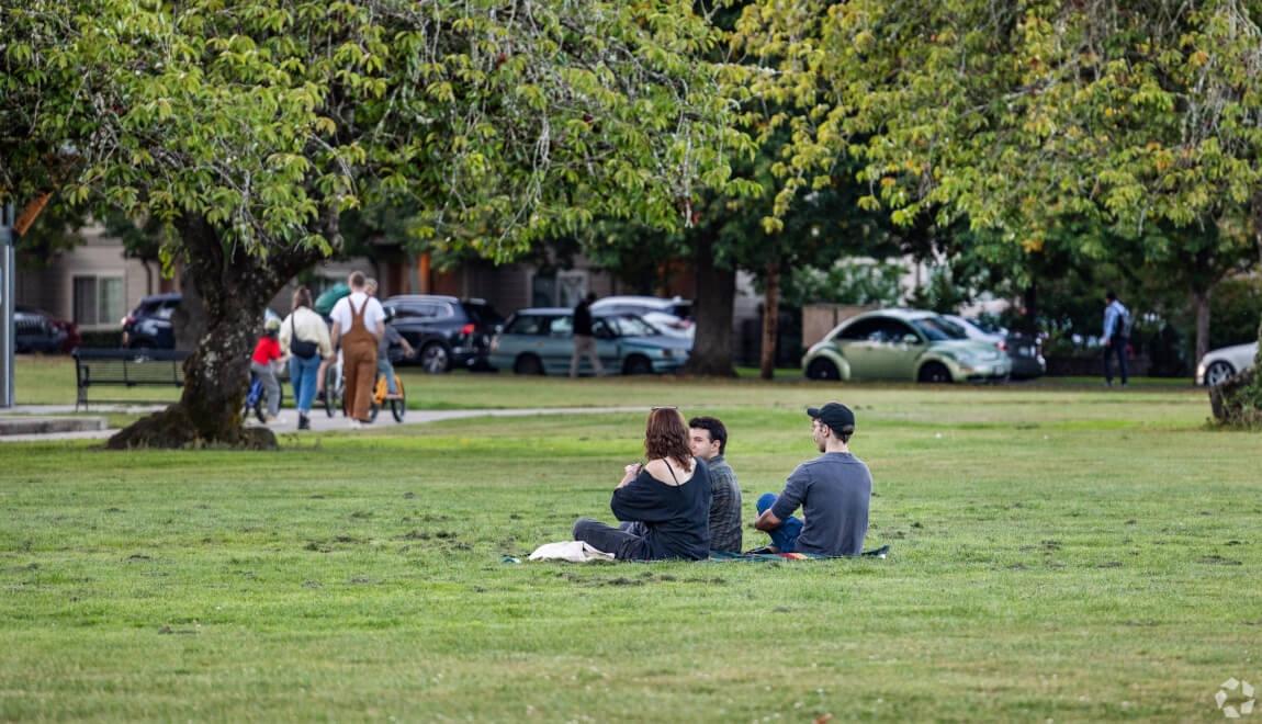 Pedestrians hanging out in Corvallis, OR