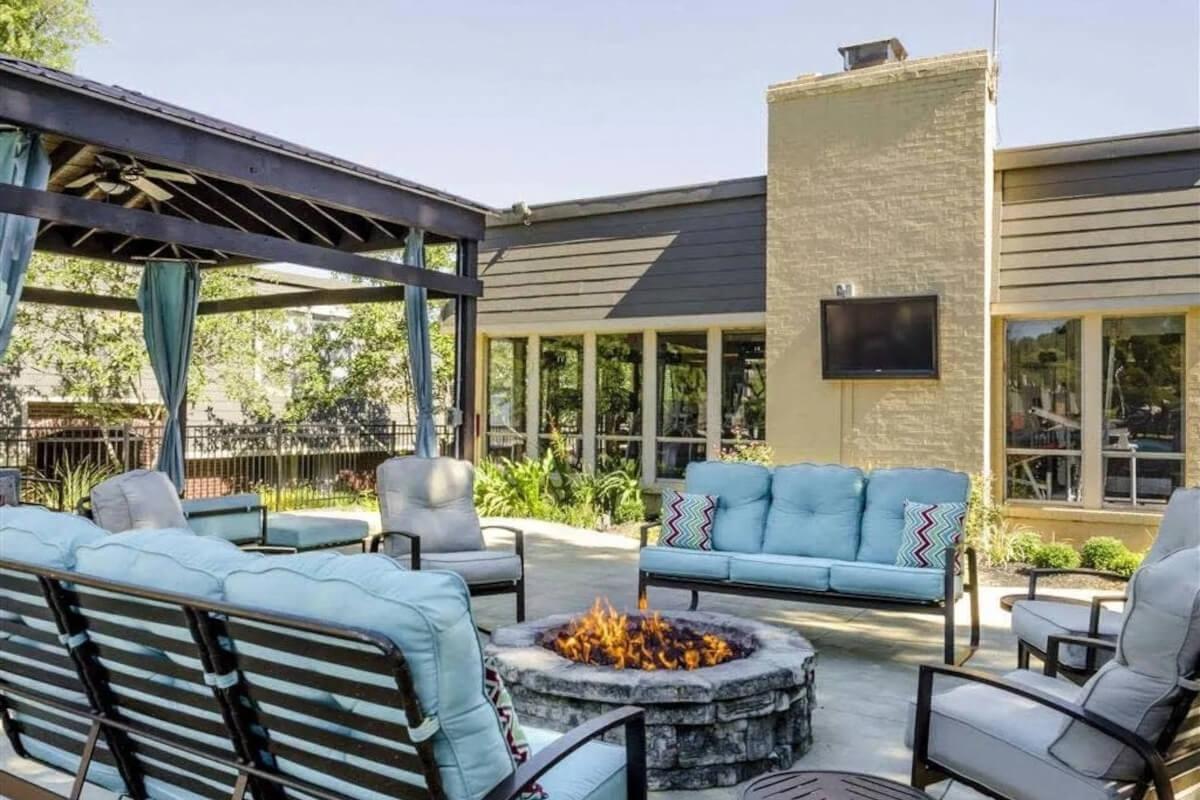 The Life at Lexington Square has a poolside firepit.