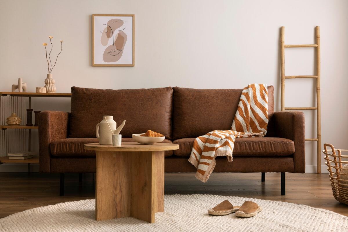 Warm neutrals like shades of brown make a space feel cozy.