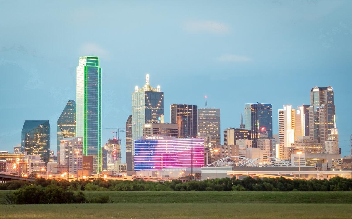 Dallas, TX Skyline on a sunny day