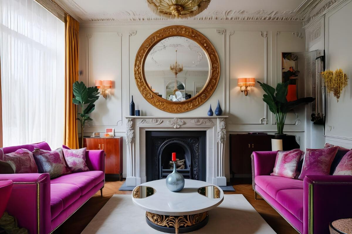 Neo-classical styled living room