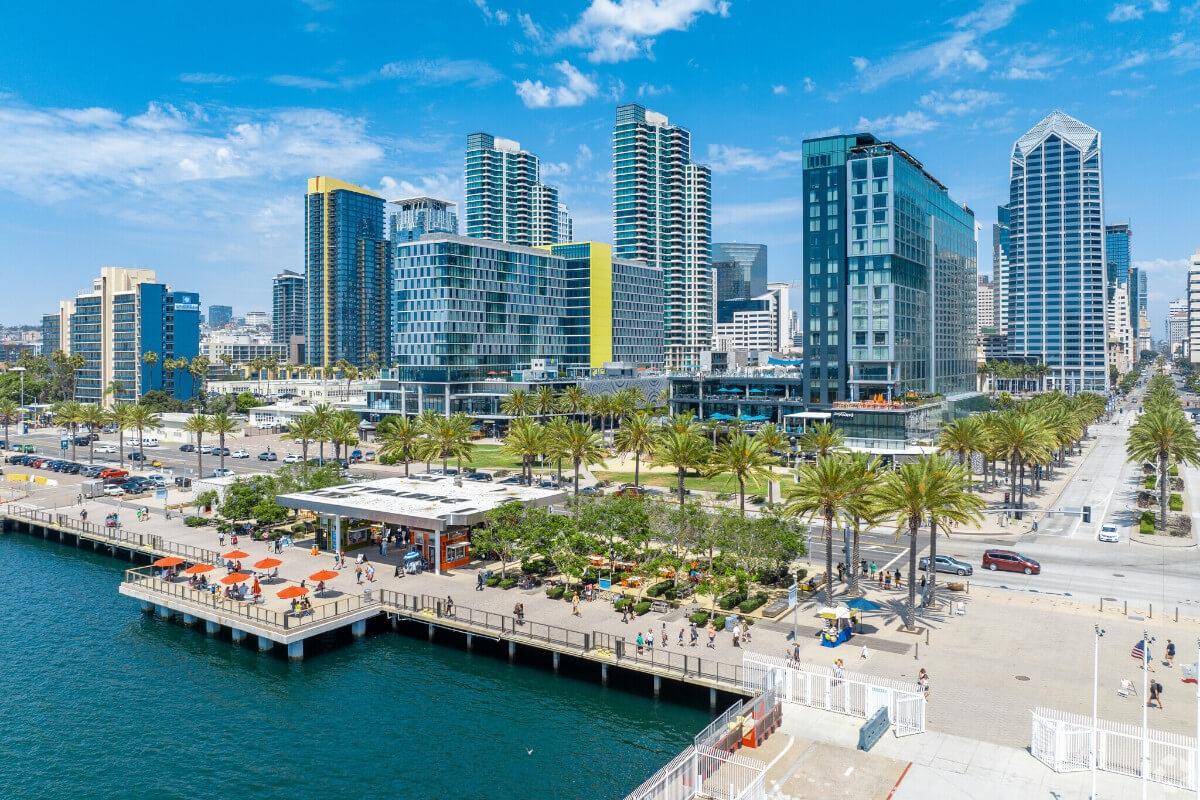 View of the Embarcadero neighborhood in San Diego.