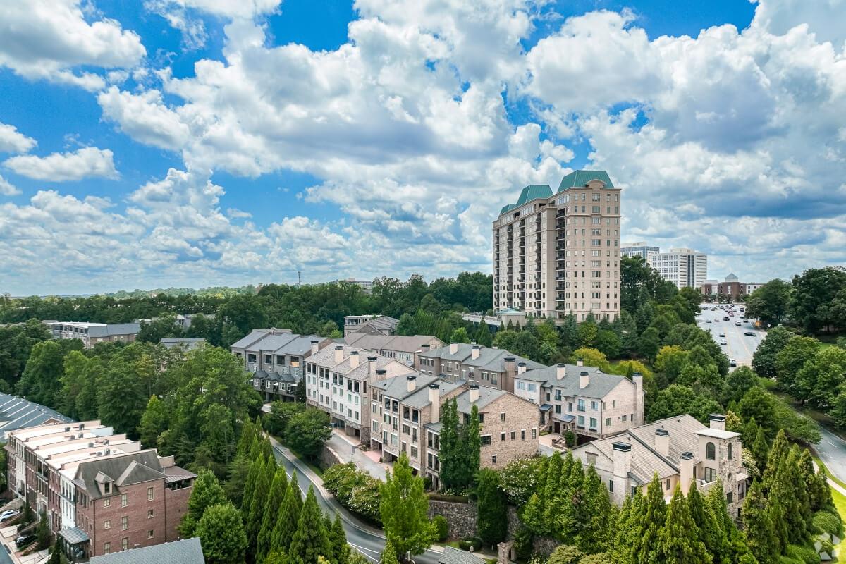 Aerial view of Vinings neighborhood in Atlanta, GA