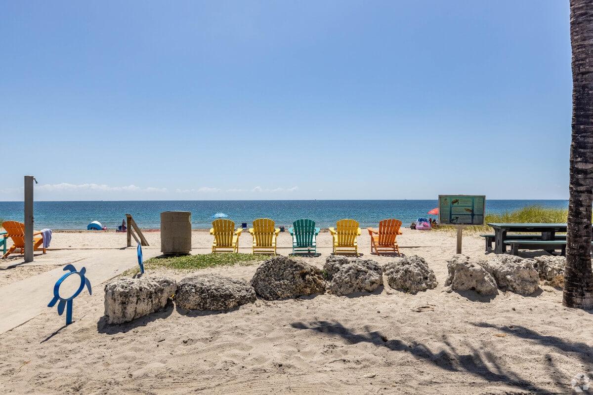 The entrance to Lauderdale Beach has signage about sea turtles.