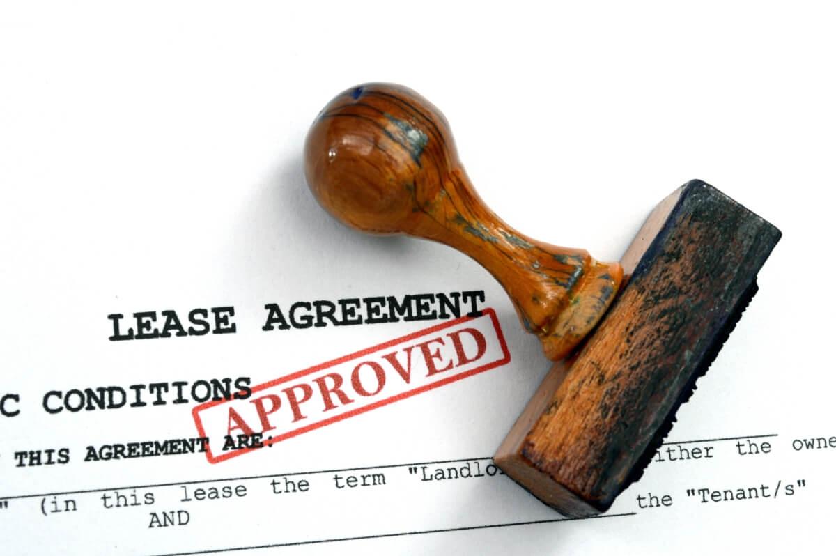 Lease agreement that has been approved.