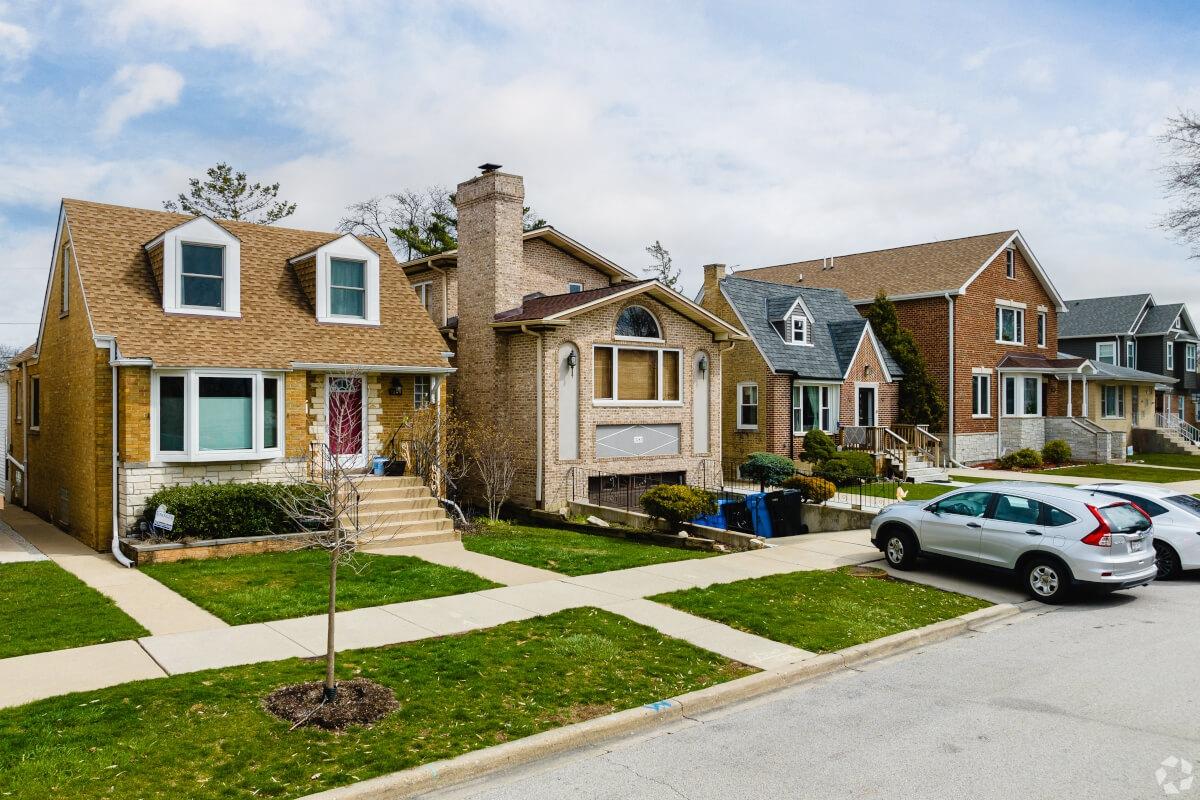 Residential area in Edison Park in Chicago