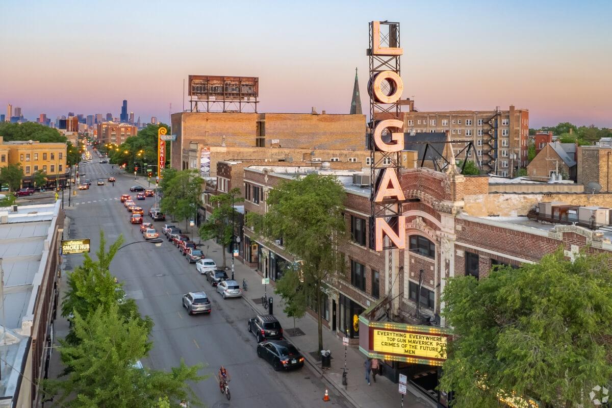 Residential area in the Logan Square neighborhood in Chicago