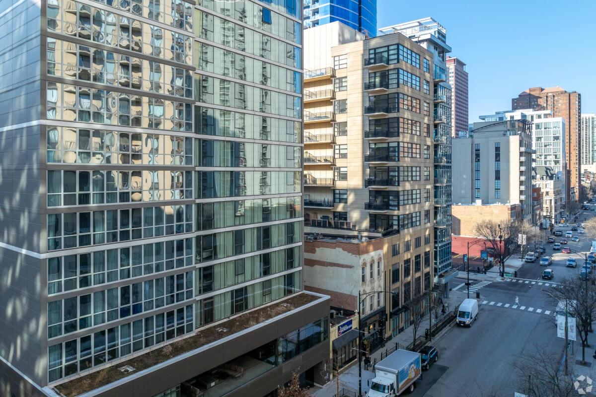 Residential area in River North in Chicago