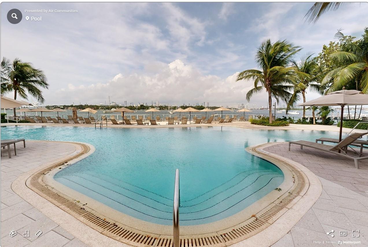 View from the pool at Southgate Towers in Miami, Florida.