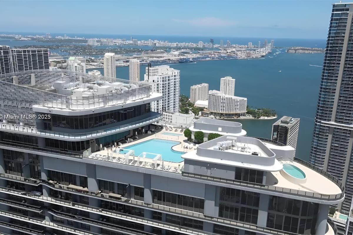 Uniquely shaped pool sits on top of a high-rise in Brickell.
