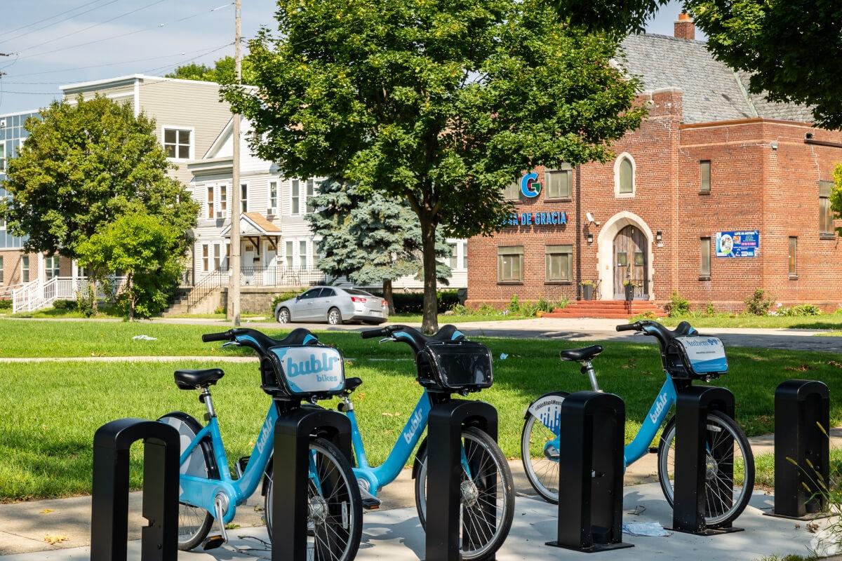 E-bikes in Clarke Square neighborhood of Milwaukee, WI