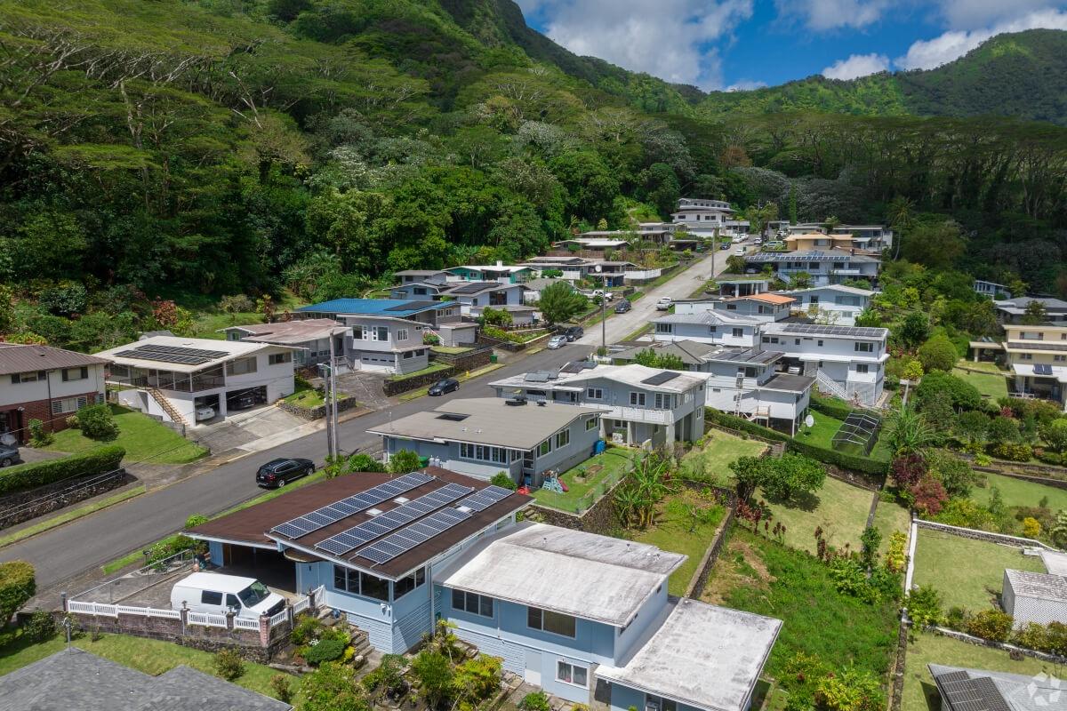 Aerial view of the Manoa neighborhood