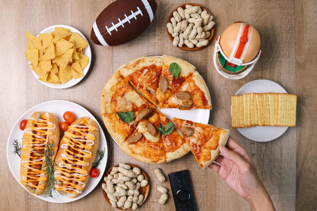 Snack spread for football watch party