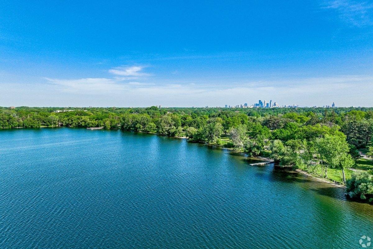 A large lake in the Bancroft neighborhood in Minneapolis