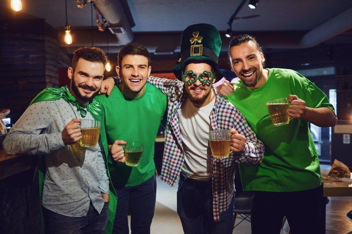 A group of friends dressed up for St. Patrick's Day