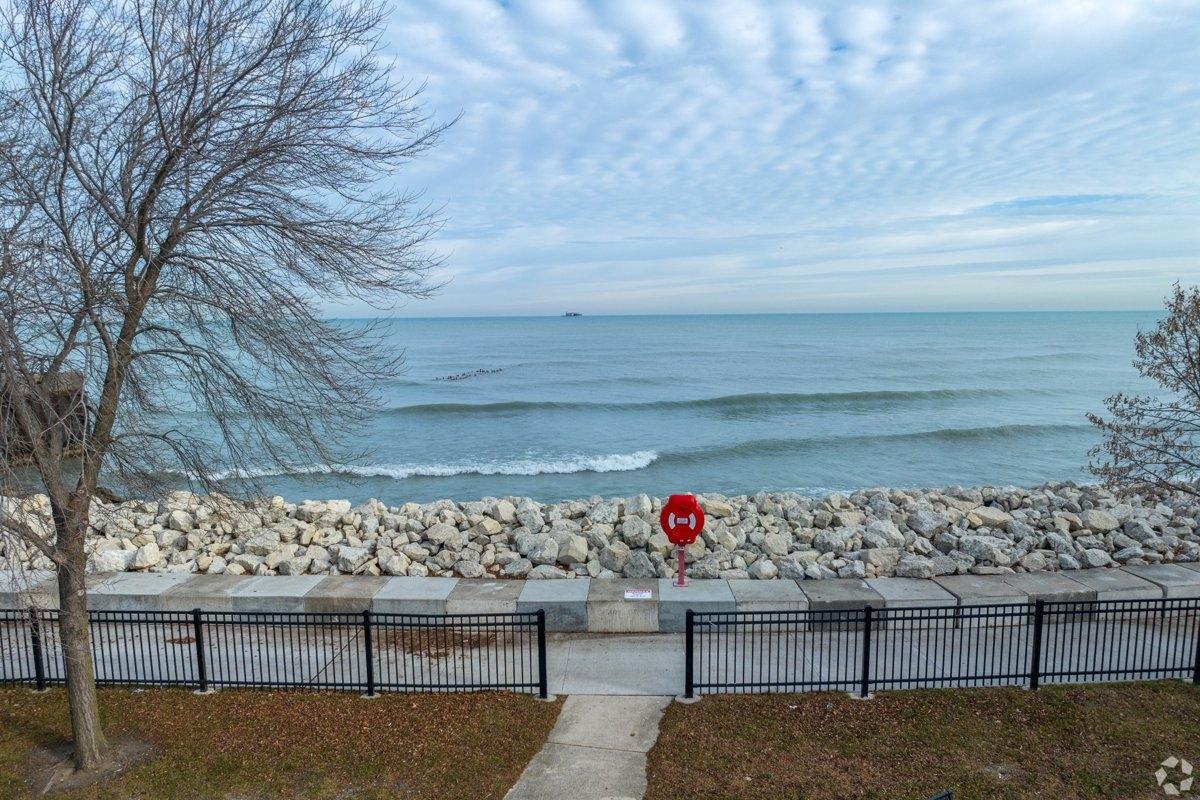 The Lake Michigan shoreline in the South Shore neighborhood