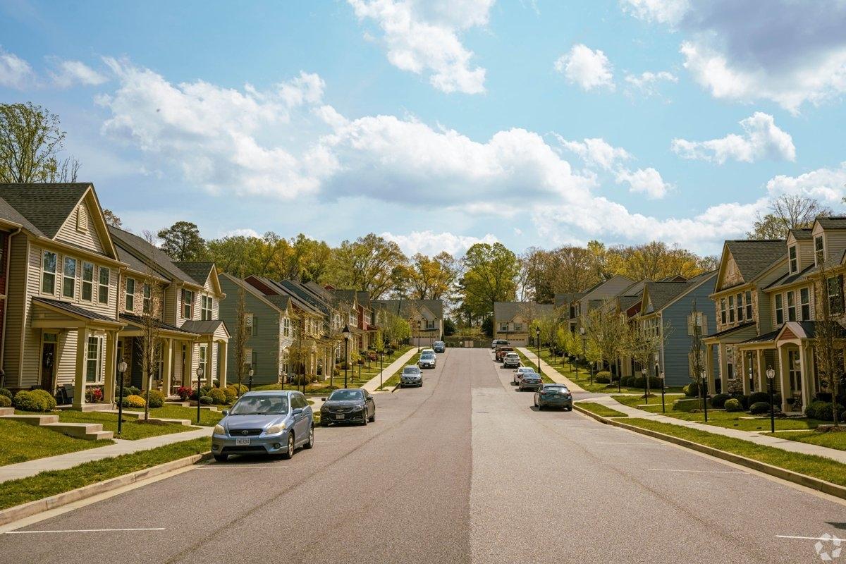 A residential street in the Cedarhurst neighborhood