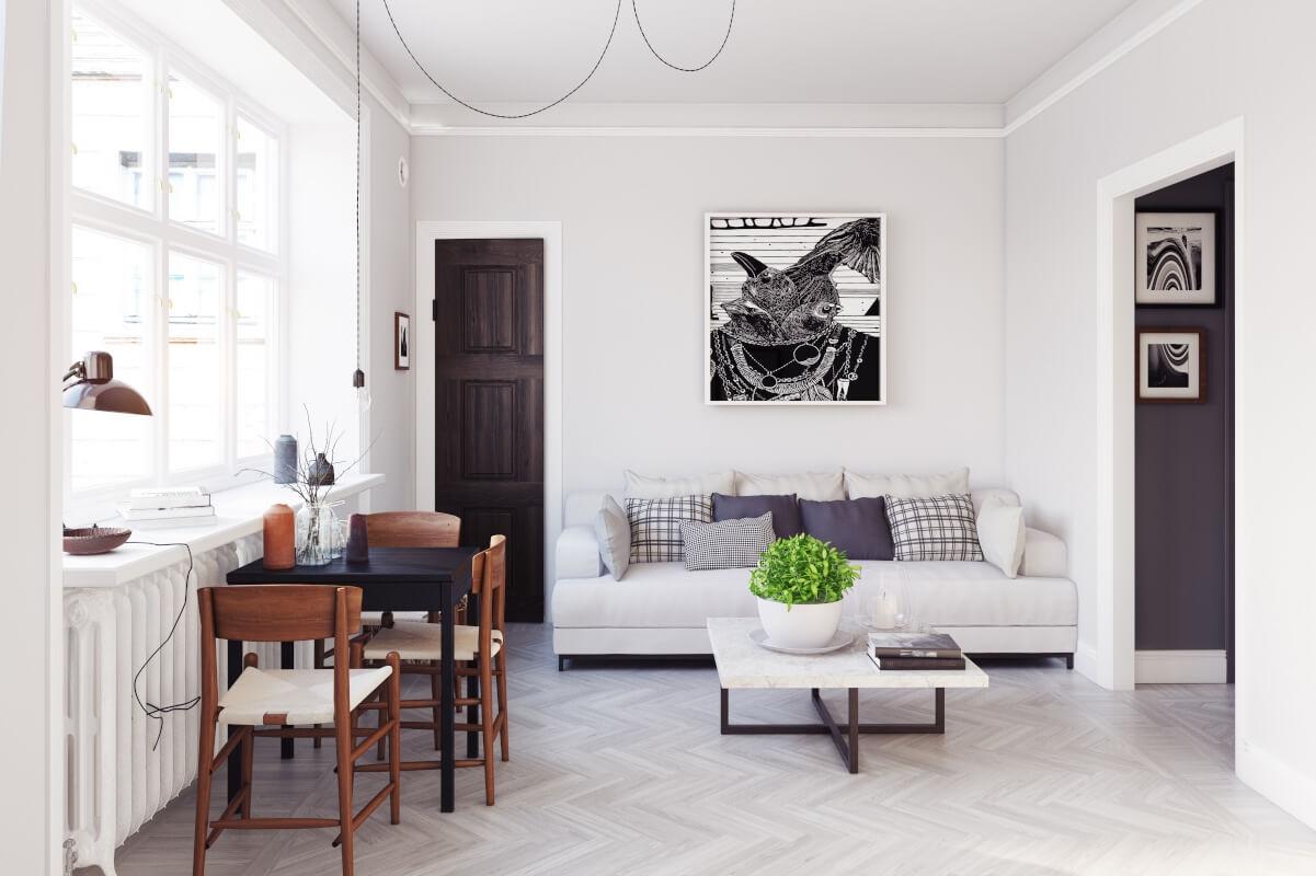 Small apartment living room with furniture