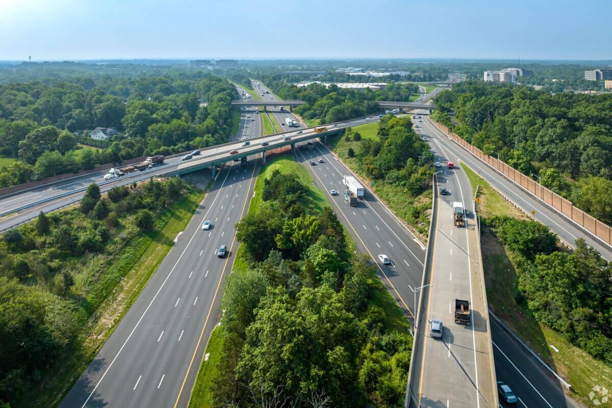 Highways in Bridgewater, New Jersey, help residents commute to New York City.