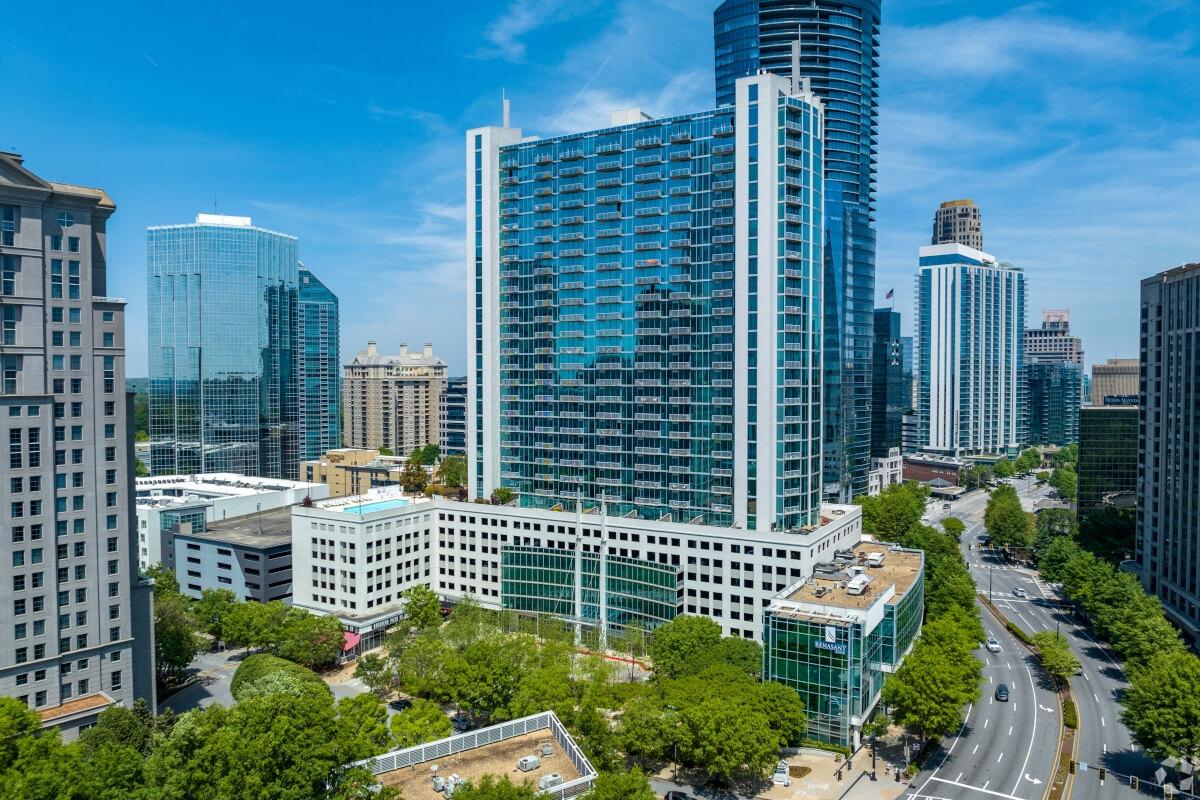 High rise condominiums are popular in the central business district of Buckhead.
