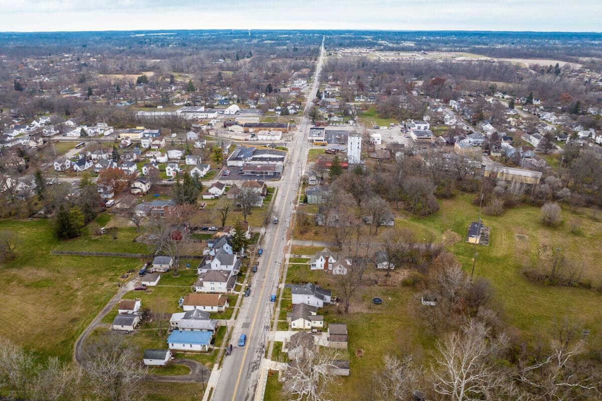 An aerial view of Trotwood, Ohio.