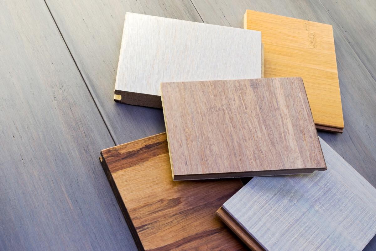 Swatches of different wood paneling