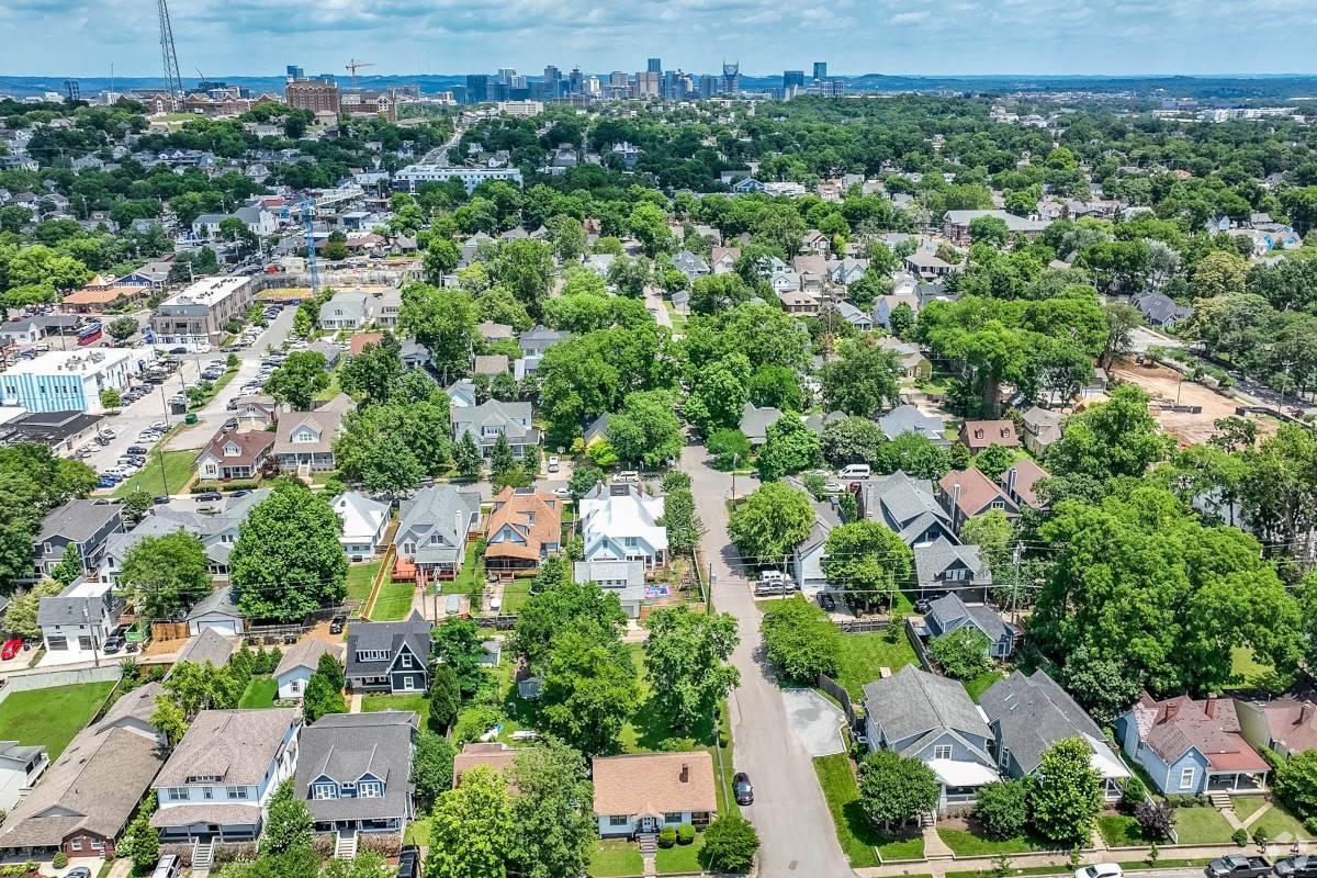 Aerial view of Hillsboro Village in Nashville, TN