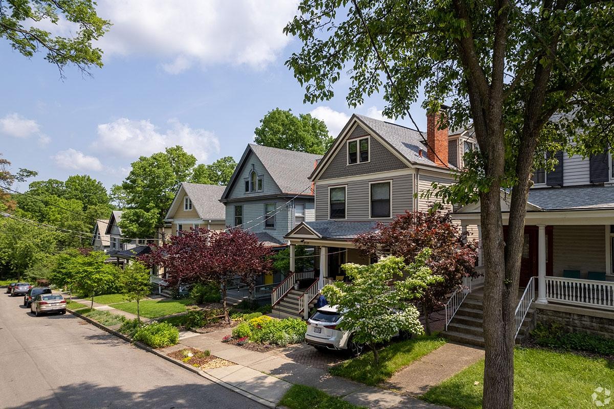 Neighborhood street lined with homes in Clifton.