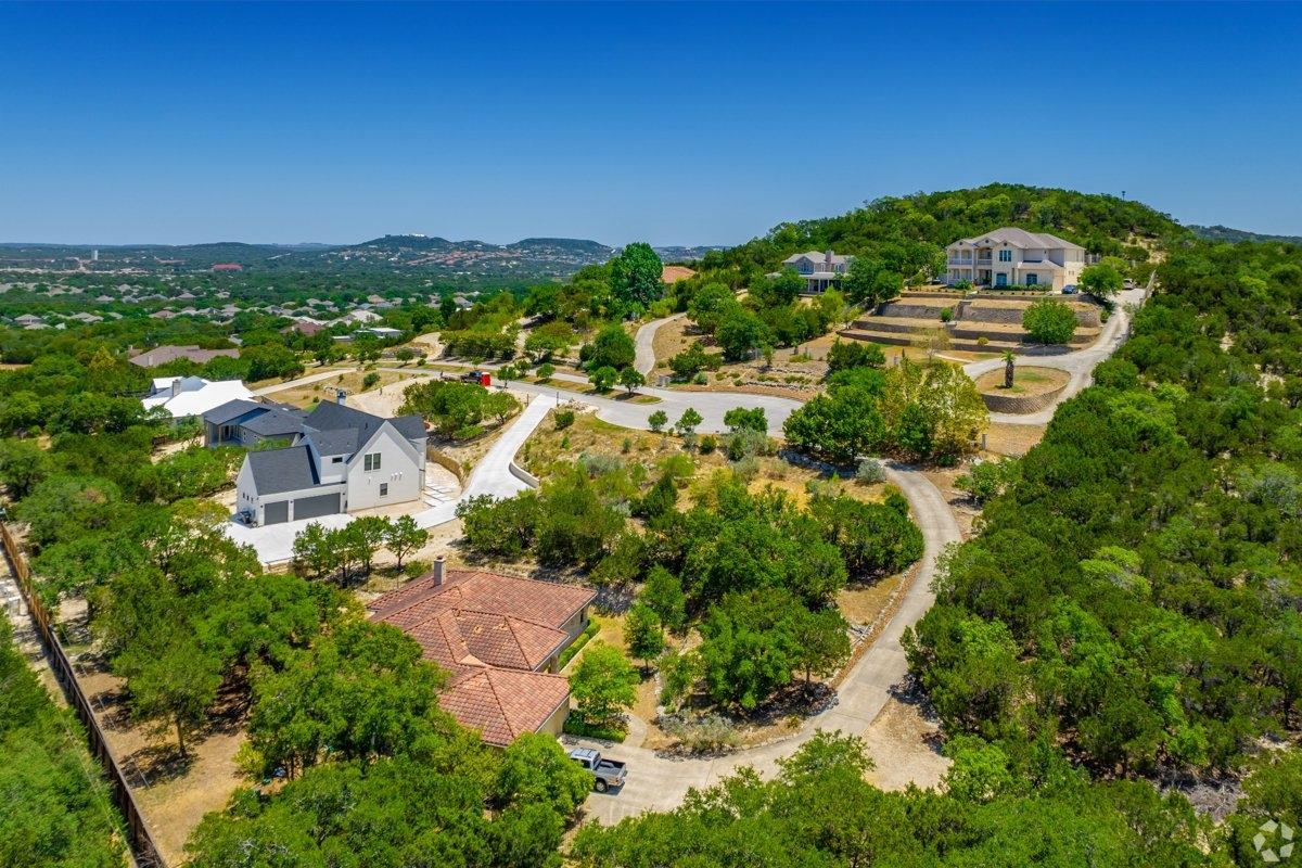 Aerial view of Cross Mountain neighborhood in San Antonio, TX