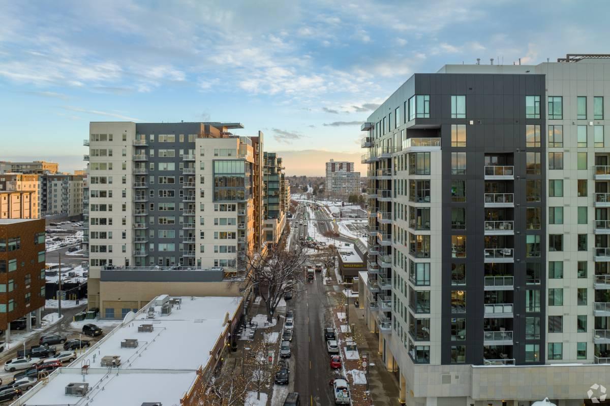 City view of the Cherry Creek neighborhood in Denver, CO