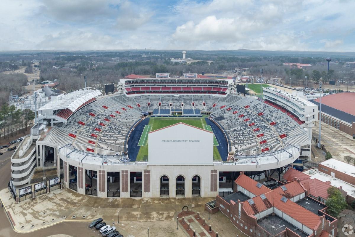 Vaught-Hemingway Stadium serves as the home field for the Ole Miss Rebels.