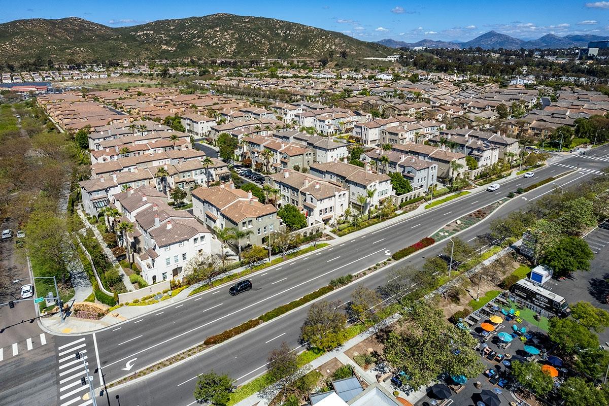 Homes and apartments are clustered into quiet neighborhoods in Rancho Bernardo.