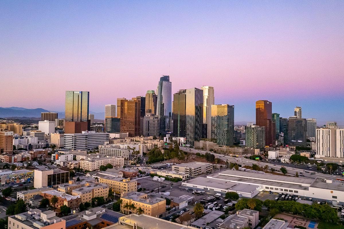 Downtown Los Angeles has many high-rises.