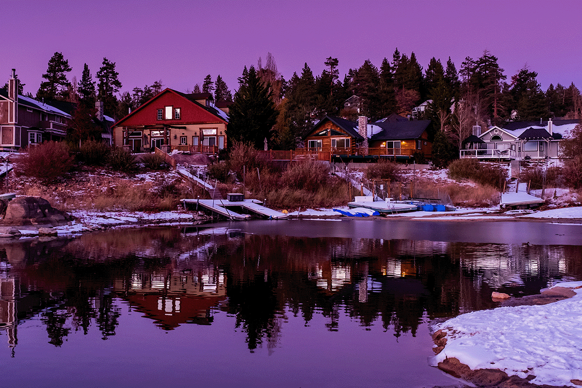 Big Bear Lake with Snow